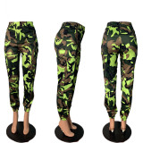 Camouflage Print Casual High Waist Pants AWF-5829