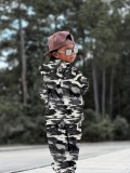 Kids Boys Camouflage Hooded Sweatshirt and Pants Two Piece Set GYMF-078
