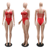 Sexy Sling Bodysuit And High Split Sequin Dress 2 Piece Set CYA-900855
