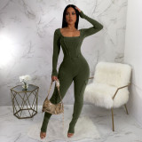 Sexy Backless Long Sleeve Tight Jumpsuit YF-10661