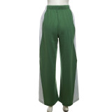 Contrast Color Patchwork Straight Pants XEF-37441