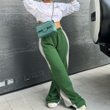 Contrast Color Patchwork Straight Pants XEF-37441