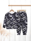 Kids Boys Camouflage Hooded Sweatshirt and Pants Two Piece Set GYMF-078