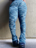 Multicolor Striped Fluffy Fur Stacked Pants CH-23113
