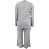 Plus Size Loose Sweater Two Piece Pants Set CYAO-81065