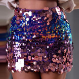 Gradient Beaded Tight Mini Skirt MUE-8004