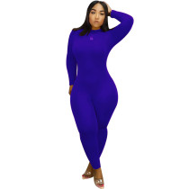 Long Sleeve Solid Color Tight Jumpsuit SFY-Z066