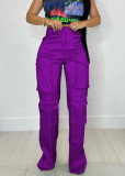 Solid Color Multi-Pocket Casual Pants ZSD-0617