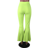 Plus Size Solid Color Casual Flared Tight Pants YN-MN009