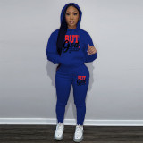 Plus Size Letter Print Hoodies And Pants Sport Two Piece Set GDNF-N8999B63