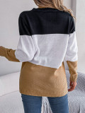 Color Block Button Long Sleeve Sweater Jacket GBJS-1503