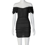 One Shoulder Solid Slim Mini Dress GKLK-D1B7164