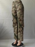 Camouflage Loose Casual Zipper Trousers GSMJ-T23318
