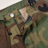 Plus Size Camouflage Tassel Hollow Out Half Body Skirt GBTF-9236DD