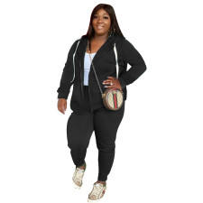 Plus Size Casual Solid Color Two Piece Pants Set XHSY-AT19135