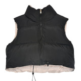 Reversible Wear Zipper Vest Warm Cotton Jacket GBTF-8099DN