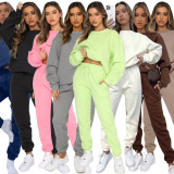 Soldi Color Long Sleeve Sweatshirt Two Piece Pants Set SSNF-211021A