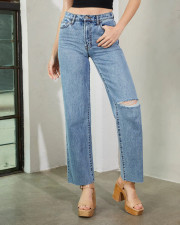 Raw Edge Washed Fashion Jeans GKNF-TS-721