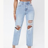 Holes Washed Casual Jeans GKNF-TS-7069