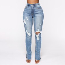 Washed Holes Split Jeans GKNF-MA-S007