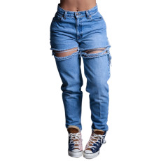 Holes High Waist Losse Jeans GKNF-TS-230221