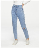 Holes High Waisted Straight Jeans GKNF-TS-181