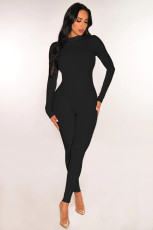 Solid Color Zipper Sport Jumpsuit MZ-2828