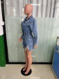 Casual Tassel Denim Long Sleeve Romper LX-3559