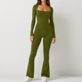 Square Neck Slim Casual Sport Jumpsuit ME-8470