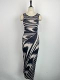 Stripe Print Sleeveless Bodycon Dress GWDS-230516