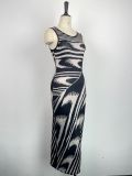 Stripe Print Sleeveless Bodycon Dress GWDS-230516