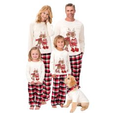 Christmas Moose Printed Parent-Child Home Pajama Set GSGS-0526