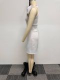 Sleeveless Solid Color Cutout Bow Mini Dress NY-10656
