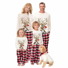 Christmas Elk Print Family Matching Pajamas Suits YLDF-8017