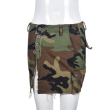 Camouflage Print Split Mini Skirt GNZD-9190DD
