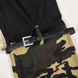 Camouflage Spliced Knit Flared Pants GNZD-9636PD