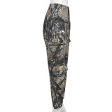 Camouflage Print Loose Casual Zipper Trousers GNZD-8809PD