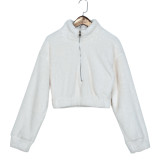 Long Sleeve Warm Plush Zipper Sweatshirt GNZD-8030DN