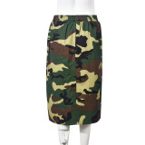 Camouflage Print Split Skirt GNZD-9187DD