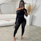 Sexy Hollow Out Knit Jumpsuit GNZD-9833JD