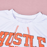 Tassel Short Sleeve Letter Print T Shirt GNZD-9600TD