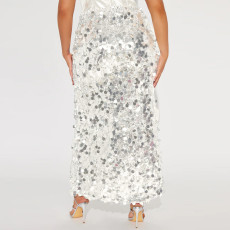 Sexy Sequin Split Long Skirt MUE-8009