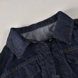 Half Sleeve Lapel Denim Short Coat GNZD-9761TD