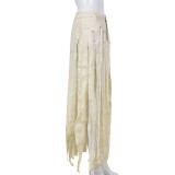 Fashion Hollow Out Tassel Long Skirt GNZD-9378SD