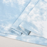 Tie Dye Print Long Sleeve Coat Skirt Two Piece Set GNZD-9556SD