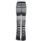 Stripe See Through Micro Flare Pants GNZD-9576PD