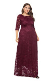 Plus Size Lace Hollow Out Evening Dress GJXI-SQ0092