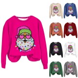 Colorful Christmas Print Round Sweatshirt GXJL-00008