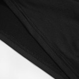 Patchwork Mesh Print Long Sleeve Long Dress GSZM-M23DS528