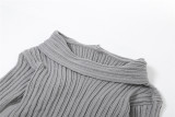 One Shoulder Irregular Loose Knits Sweater XEF-39046